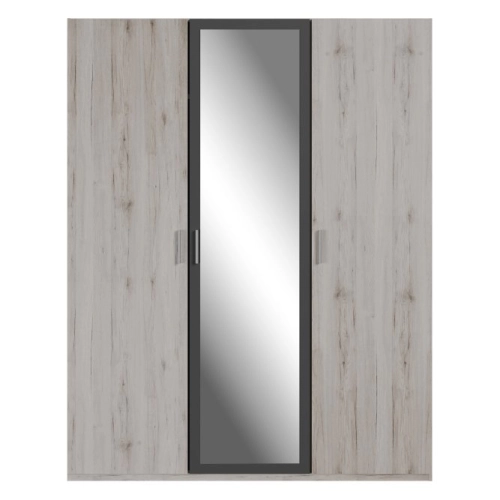 Szafa z lustrem 170 cm Dąb Piaskowy / Uni Wolfram Szary